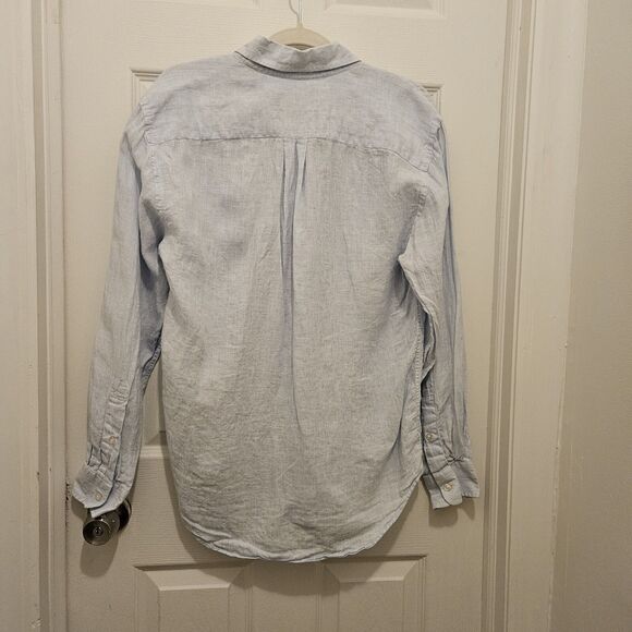 Vinyard Vines By Shep & Ian Classic Fit Trucker Shirt Blue White Striped Small - Picture 2 of 5